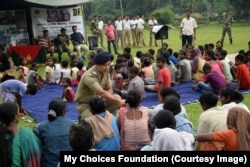 My Choices Foundation raises awareness among children about trafficking and other issues.