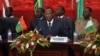 The president of Burkina Faso, Blaise Compaore, speaks during ECOWAS talks on Mali on July 7, 2012, in Ouagadougou. 