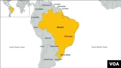 Brazil map, highlighting city of Santa Maria