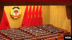 2018年3月3日，中国政协在北京人民大会堂开会。（美国之音叶兵拍摄）