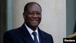 Le président ivoirien Alassane Ouattara à l'Élysée, Paris, France, le 22 novembre 2016.