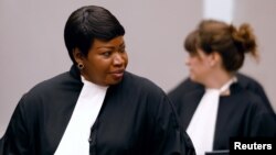 Public Prosecutor Fatou Bensouda attends the trial of Congolese warlord Bosco Ntaganda at the ICC (International Criminal Court) in the Hague, the Netherlands, Aug. 28, 2018.