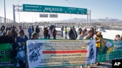 Protestas por el 20 aniversario del NAFTA en la frontera de El Paso-Ciudad Juárez.