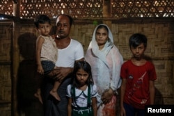 Shariat Ullah, a newly arrived Rohingya refugee, and members of his family at a camp in Cox's Bazar, Bangladesh, September 27, 2024. (REUTERS)