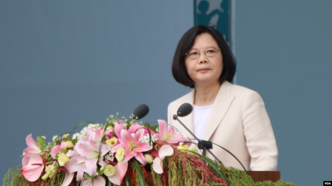 台湾总统蔡英文5月20日上午进行就职演说。(美国之音齐勇明拍摄)