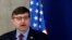 FILE - Matthew Palmer, deputy assistant secretary at U.S. Department of State-Bureau of European and Eurasian Affairs, speaks during a press conference after talks with Serbian President Aleksandar Vucic in Belgrade, Serbia, Oct. 19, 2018.