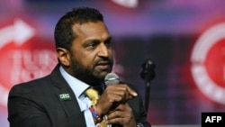 FILE - Kash Patel speaks during a Turning Point Action 'United for Change' campaign rally for Donald Trump in Las Vegas, Oct. 24, 2024. 