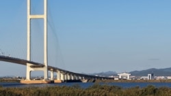 중국 단둥 쪽에서 바라본 신압록강대교