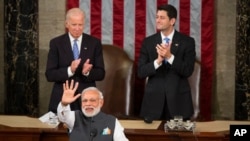 On June 8, 2016, Vice President Joe Biden and House Speaker Paul Ryan of Wis. applaud Indian Prime Minister Narendra Modi during his address to a joint meeting of Congress on Capitol Hill in Washington.