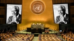 The tribute to the memory of His Excellency Kofi Annan, the seventh secretary-general of the United Nations in the General Assembly Hall, September 21, 2018, in the U.N. headquarters in New York.