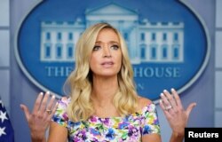 White House Press Secretary Kayleigh McEnany speaks to reporters at the White House in Washington, July 1, 2020.