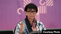 Menlu Retno Marsudi dalam.jumpa pers secara virtual, Jumat, 7 Agustus 2020. (Foto: Courtesy/Kemenlu)