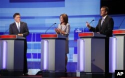 Mitt Romney, Michele Bachmann et Tim Pawlenty