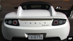 The back end of the Tesla Roadster.