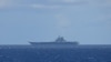 FILE - This handout photo taken on July 9, 2024 and released on July 10 by Japan's Ministry of Defense shows the Chinese navy's aircraft carrier Shandong in the Pacific Ocean southeast of Miyakojima, Okinawa prefecture.