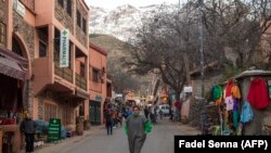 Le village touristique d'Imlil, dans le Haut Atlas.au Maroc, une destination prisée des touristes le 18 décembre 2018.