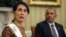 Myanmar's State Counsellor Aung San Suu Kyi meets with U.S. President Barack Obama at the Oval Office of the White House in Washington, D.C., Sept. 14, 2016. 
