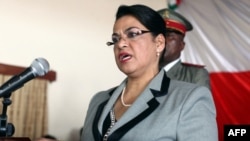 Beatrice Atallah, the President of the Independent National Electoral Commission of the Transition announces the official electoral calendar for presidential elections, August 1, 2012 in Antananarivo. 