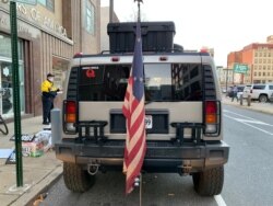 Police say two suspects in a plot to attack the Pennsylvania Convention Center in Philadelphia traveled from Virginia in a silver Hummer (Esha Sarai/VOA)