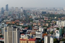 FILE: A general view shows building and property developments in Phnom Penh on February 5, 2020.