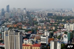 FILE: A general view shows building and property developments in Phnom Penh on February 5, 2020.