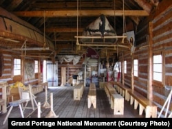 The canoe warehouse at Grand Portage National Monument houses several of the park's birch bark canoes.