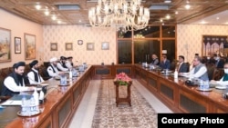 FILE - Pakistani officials and Taliban delegates meet in Islamabad, Aug. 25, 2020. (Pakistan foreign office photo)