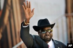 South Sudan President Salva Kiir arrives for the swearing-in ceremony of Cyril Ramaphosa at Loftus Versfeld stadium in Pretoria, South Africa, May 25, 2019.