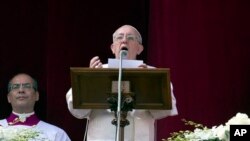 31일 부활 미사를 집전하고 있는 프란치스코 교황