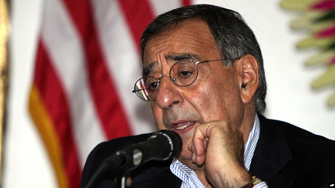 US Defense Secretary Leon Panetta talks to media during a meeting in Nusa Dua, Bali, Indonesia, October 23, 2011.