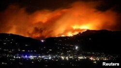 The Cameron Peak Fire, the largest wildfire in Colorado's history, burns outside Estes Park, Colorado, Oct. 16, 2020. 