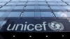 FILE - The UNICEF logo is pictured on a building in Geneva.