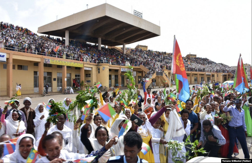 ስነ-ስርዓት ምቕባል ቀ/ሚ ኢትዮጵያ ዶ/ር ኣብይ ኣሕመድን ጉጅለኡን