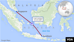 QZ8501 Flight Path