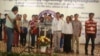 Im Chaem (fourth person from right) and her son Im Loeung (fifth person from right in white shirt) joins the Christian seminar in Battambang province in January 2018. Photo by Pastor Touch Chanthou. (Courtesy photo)