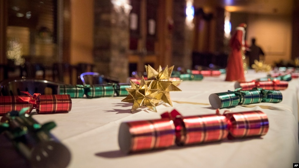 FILE - This Dec. 25, 2018, photo shows holiday party decorations at the Back Bowl bowling alley in Eagle, Colo. (AP Photo/Jenny Kane)