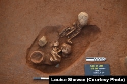 Primary burial at the Plain of Jars in central Laos.