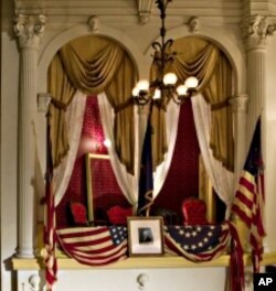 The presidential box at Ford's Theatre where Abraham Lincoln was shot.