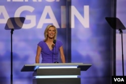 Political commentator Laura Ingraham speaks at the RNC, July 20, 2016. (A. Shaker/VOA)