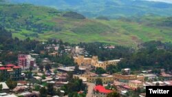 Vue sur Gondar, une ville touristique du nord-ouest de l'Éthiopie. 