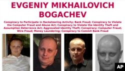 Fotografías provistas por el FBI de Evgeniy Bogachev, uno de los hackers rusos sancionados por Estados Unidos y buscado por delitos cibernéticos.