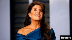 FILE - Monica Lewinsky attends the Vanity Fair Oscar Party in Beverly Hills, California, March 4, 2018.