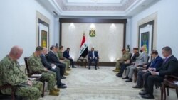 Iraq Prime Minister Ali Al-Zaidi meetsr Admiral Charles Brad Cooper the Commander of the United States Central Command (CENTCOM)