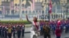 La presidenta peruana, Dina Boluarte, llega a la Catedral para la habitual misa del Día de la Independencia en Lima, Perú, el domingo 28 de julio de 2024. [Foto: AP]