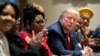 FILE - U.S. President Donald Trump listens to African American leaders during a meeting in the White House on Feb. 27, 2020, in Washington. Trump issued a declaration on Jan. 31, 2025, marking February as Black History Month.