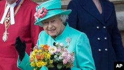 Nữ hoàng Elizabeth tại Cung điện Windsor, ngày 16/4/2017. 