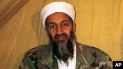 FILE - This undated photo shows al Qaida leader Osama bin Laden in Afghanistan. 