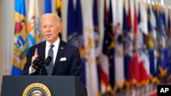 President Joe Biden speaks about the COVID-19 pandemic during a prime-time address from the East Room of the White House, March 11, 2021.