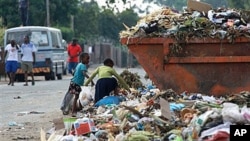 Children sift through garbage at a dump site in Harare, February 21, 2011 (File photo)