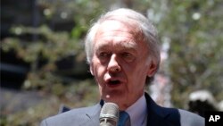 Ed Markey, sénateur démocrate du Massachusetts, lors d'un rassemblement à Boston, le 6 juillet 2017.